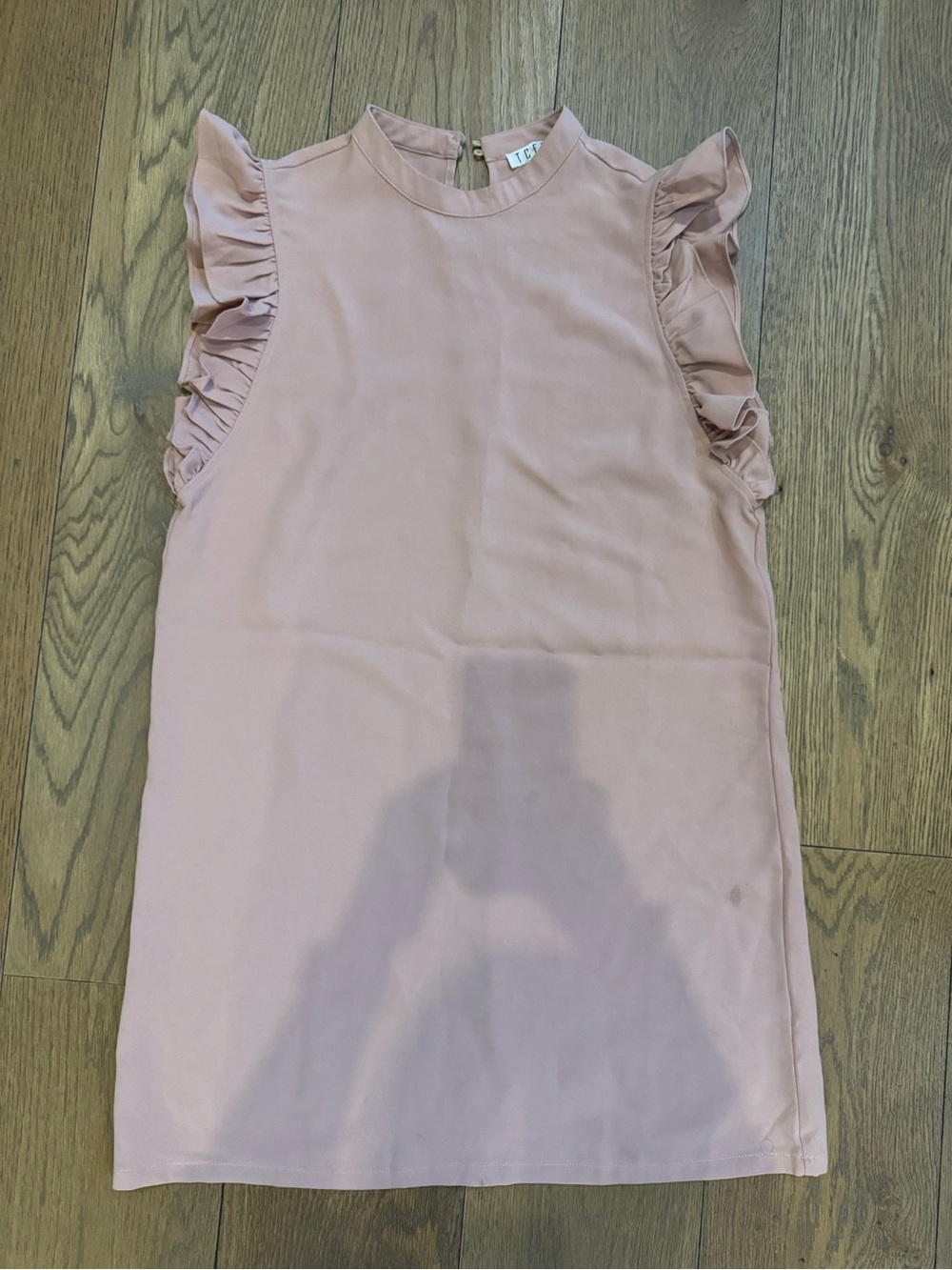 TCEC Dusty Rose Ruffle Sleeve Casual Dress